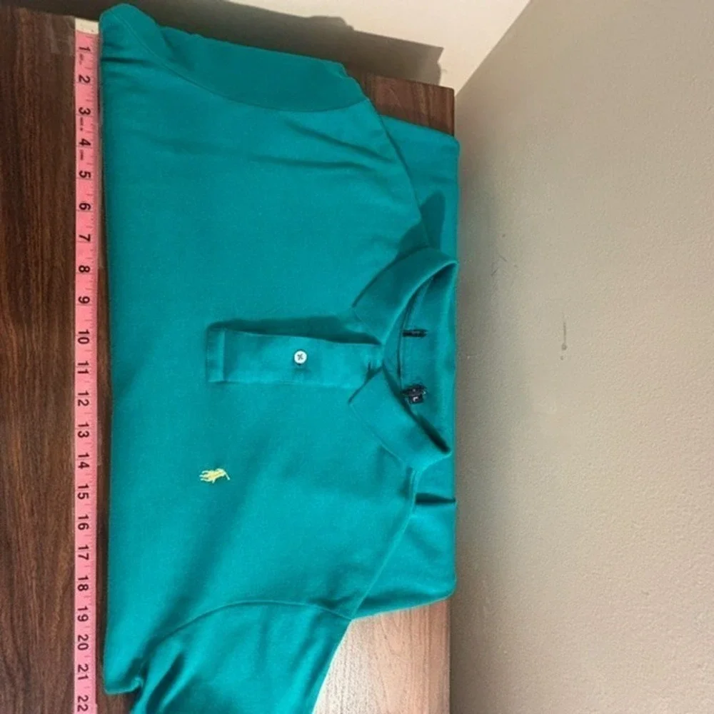 Mens L Polo Ralph Lauren Polo Shirt Green Embroidered Pony Logo Short Sleeve